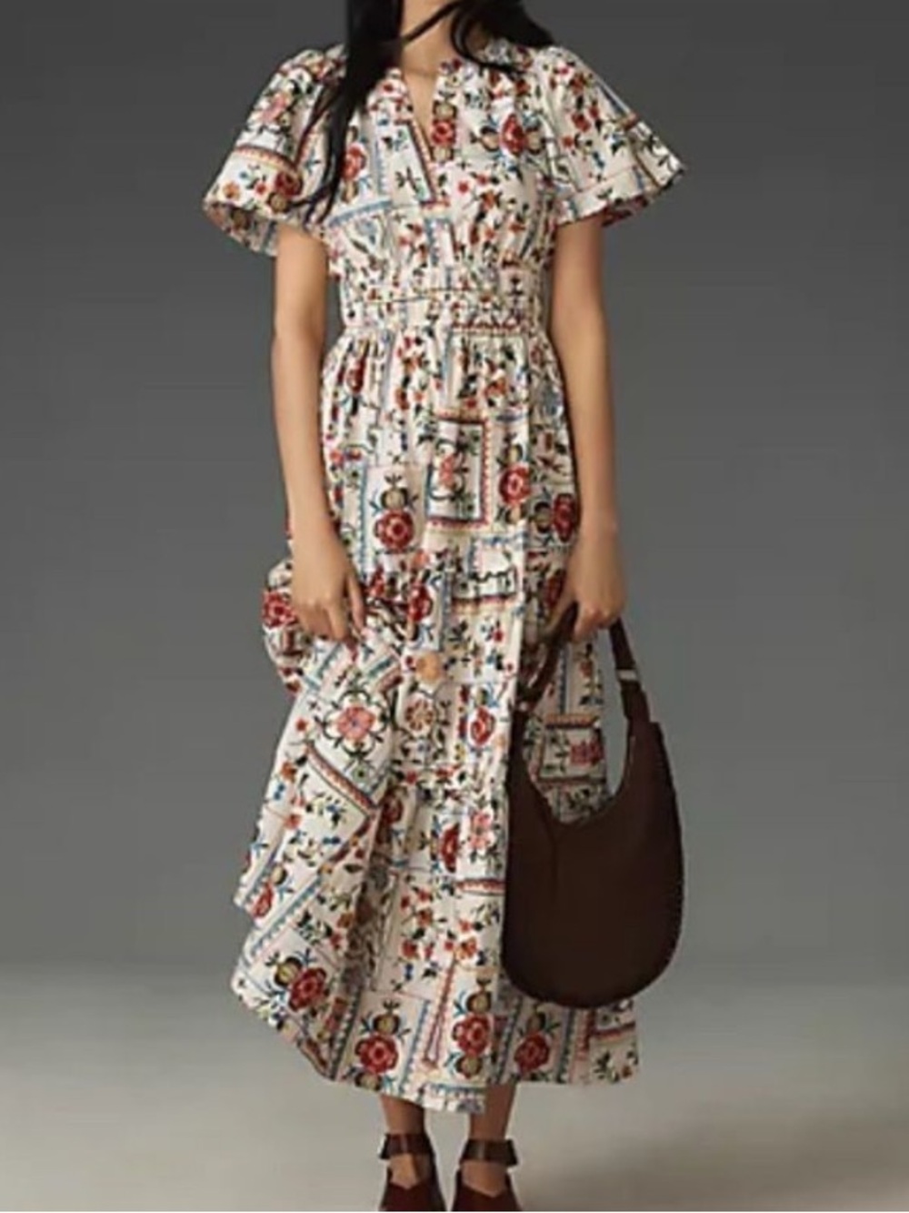 Anthropologie Somerset Maxi Dress Tile Print